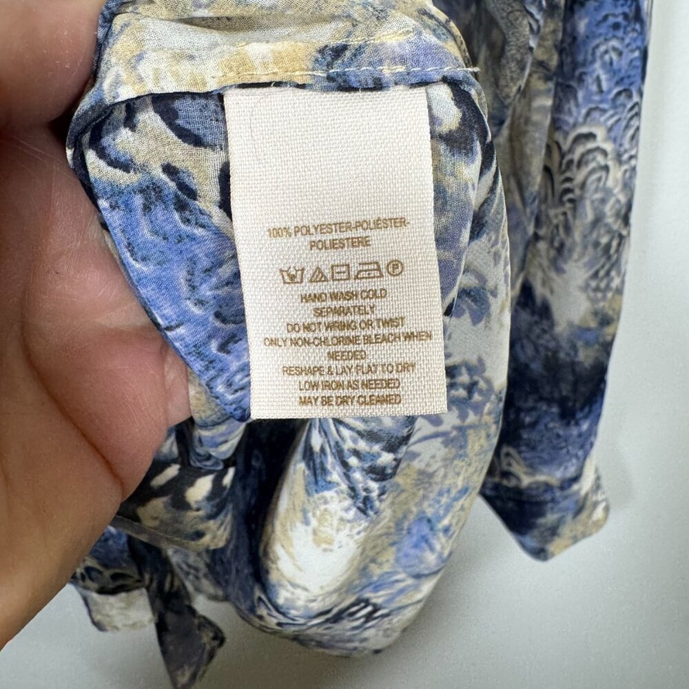 Free People Easy Rider Blouse Button Up Sheer Chiffon Top Shirt Size M - Picture 8 of 8